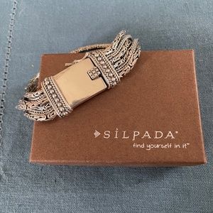 Silpada Sterling Silver 6 Strand Box Clasp Bracelet